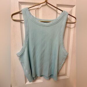 Aerie Pale Blue Ribbed Sleeveless Top, XL